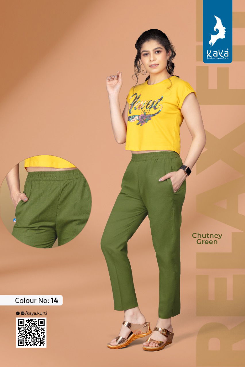 Kaya Relax Latest Cotton Daily Wear Fancy Pant Collection